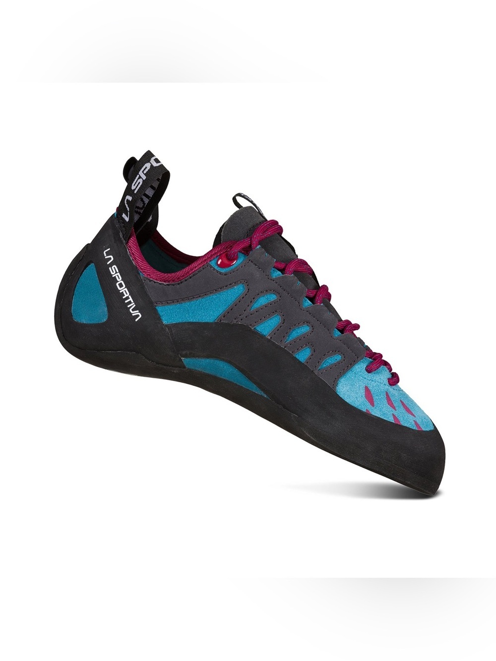 LA SPORTIVA | NWT TARANTULACE WOMEN’S CLIMBING SHOE IN TOPAZ/RED PLUM SIZE 6.5